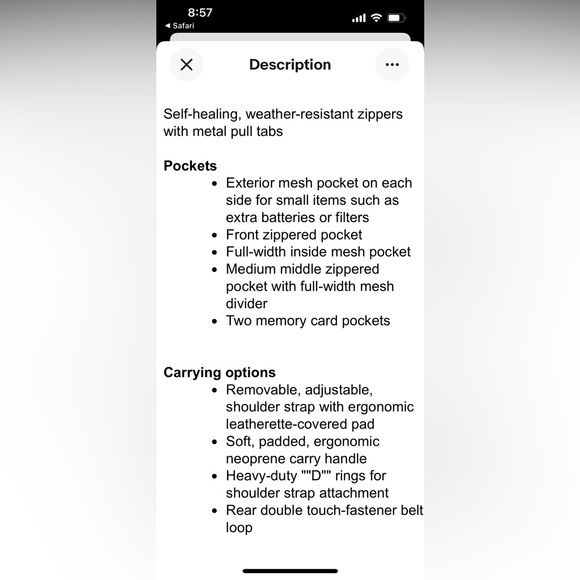 Pearstone camera video camera case - Picture 4 of 5